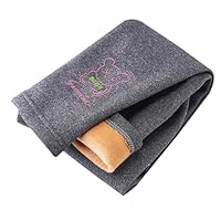 High Waist Leggings for Kids Girls Fleece Lined Winter Warm Stretchy Comfy Trendy Skinny Fit Tight Trousers Girls Casual School Workout Sports Jogging Age 1-7 Years (Grey, 18-24 Months)