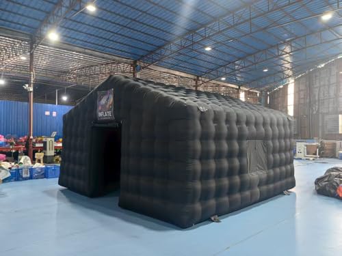 Tragbare LED-Disco-Beleuchtung, mobiles Nachtclub-Zelt, aufblasbarer Würfel, Partyzelt, aufblasbarer Nachtclub (5 x 5 x 4,3 m mit Gebläse)