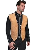 Scully Men's Suede Leather Western Vest, Bourbon Boar Suede, XL