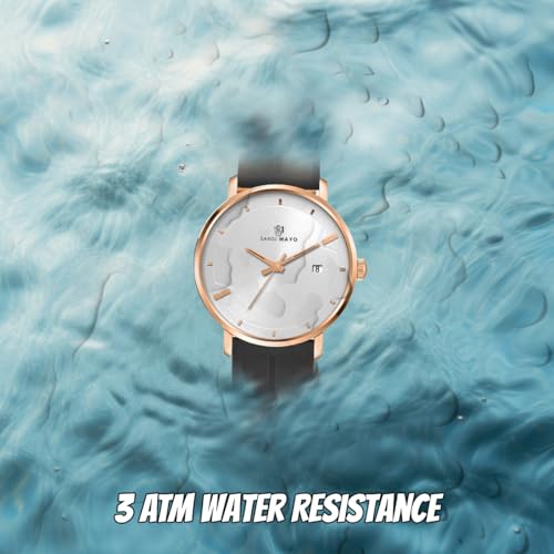 Image of Analog Watch for Men with Silicone Band | Magnetic Lock Strap | Japanese Quartz Movement | Water Resistant | Formal & Casual Wristwatch Gift