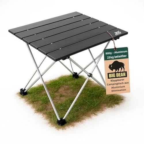BigDean Kleiner Campingtisch faltbar Ultraleicht Kleiner Klapptisch -...