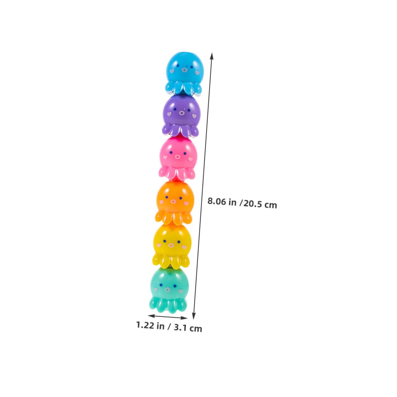 Operitacx 2 Set Evidenziatori Mini Polpo Colorati Impilabili Penne Fluorescenti per Scrittura e Cancelleria Scuola Ufficio