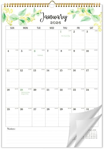 2026-2027 Wall Calendar, 18-Month Large Hanging Wall Calendar 2026-2027, Jan. 2026 - Jun. 2027, 12" x 17" Large Calendar 2026 with Twin-Wire Planner for Home & Office Organization, with Stickers
