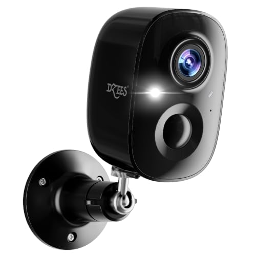Image of Dzees Security Camera Outdoor Wireless - Upgrade 2K 3MP Battery Powered WiFi Outdoor Camera Wireless, Spotlight, Siren, AI Dectection, Color Night Vision, IP66 Waterproof Cloud /SD-Black