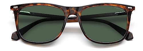 Polaroid Sunglasses Men's PLD 2109/S Rectangular Sunglasses, Havana/Polarized Green, 55mm,17mm4