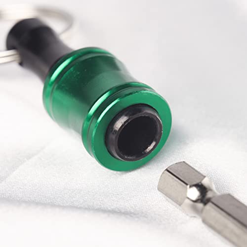 Katerk 6Pcs 1/4 Inch Hex Shank Aluminum Alloy Screwdriver Bits Holder 2 Sets, Light-Weight Quick-Change Extension Bar Keychain Drill Screw Adapter Change Portable (With Black Carabiner) #TOP6