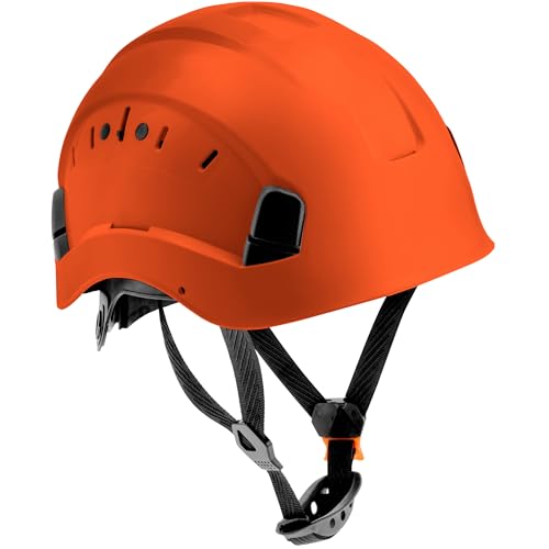 Casque de protection HÖGERT TECHNIK en ABS ventilé avec mentonnière et crémaillère