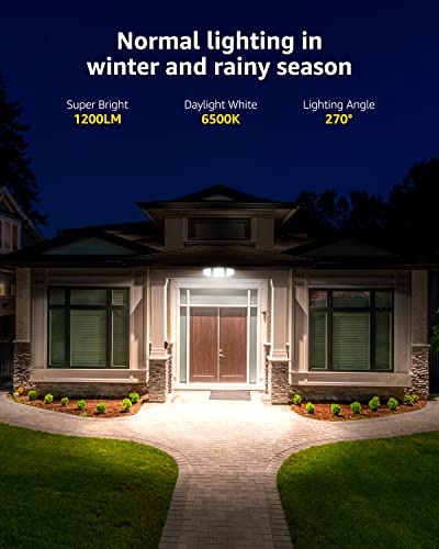 Lepro WL5000 Motion-Activated Solar Security Lights for Outdoors - 3 Adjustable Heads, 270° Angle, IP65 Waterproof