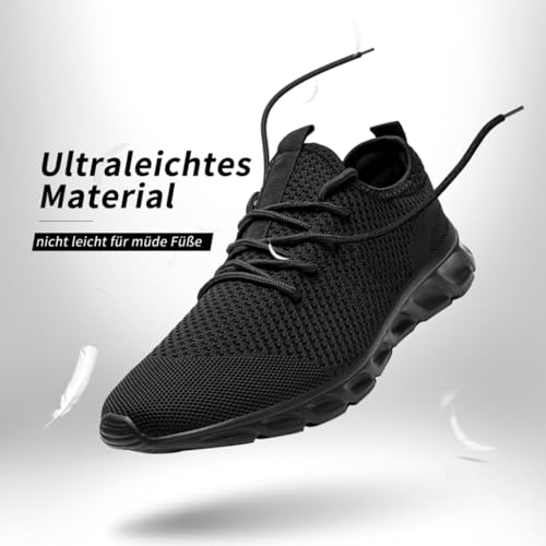Foto von MGNLRTI Herren Schuhe Sneaker Laufschuhe Sommerschuhe Sportschuhe Straßenlaufschuhe Turnschuhe Fitnessschuhe Joggingschuhe Workout Freizeitschuhe Männer Running Shoes Gym schwarz EU43