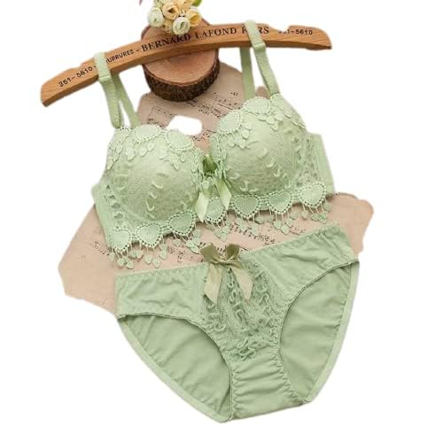 Image of Brachy Women Elegant Lace Push Up Bra Panty Set Bridal Set Underwired Lingerie Set for Women Solid Padded Set Honeymoon Bikini Set
