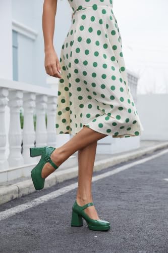Image of Women's Mary Jane Platform Heels Chunky Block Heel Pumps