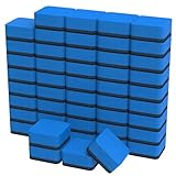 MaxGear Dry Erase Erasers, 48 Pack Magnetic Whiteboard Erasers for Classroom, Mini Whiteboard Cleaning Pads, Chalkboard Wiper Teacher Supplies for School, Office, Home, Blue, 2 x 2 x 0.6 Inch