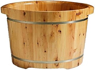 Banheira de banho de madeira para pés spa para pés para presente doméstico, banheira de madeira para pés de sauna, massagem, spa, sauna, banhos de madeira feitos à mão, balde de madeira, spa para pés, acessórios para sauna Househ