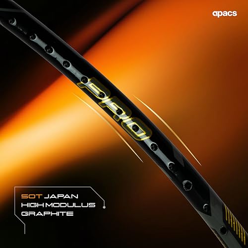 Image of APACS Cross Court Pro (4U)| 50T Carbon Fibre | T-Throat | Copper Fuse Tech for Reduces Vibration | (38LBS) Made in Vietnam Badminton Racket with Cover (for Pros)