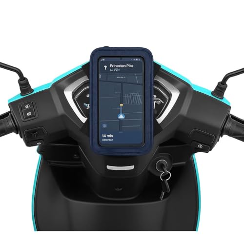 Image of Universal Mobile Holder /Stand /Mount Pouch for Hero Electric Scooter | Waterproof Handlebar Phone Holder Bag | Fits up to 7 Inch Mobile | Bike & Scooty Mobile Mount Case | Black