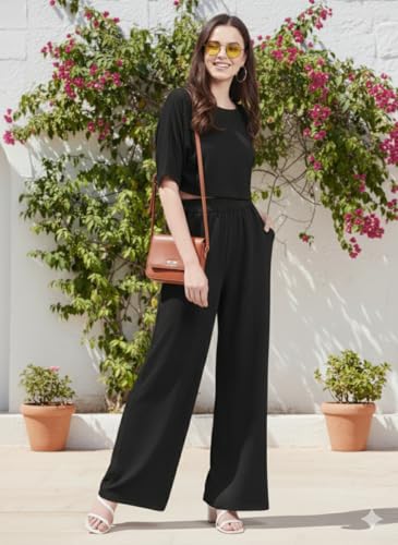 Image of Zilcon Women Bricks Wool 2 Piece Sets for Women Casual Summer Travel Vacation Outfits Pajama Sets Cap Sleeve Lounge Set