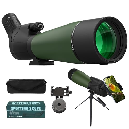 WOZEL 25-75x80 Spotting Scope with Tripod - Phone Adapter & Carrying Bag Included, HD BAK4 Prism Waterproof Spotter Scope for Target Shooting, Bird Watching & Wildlife Viewing