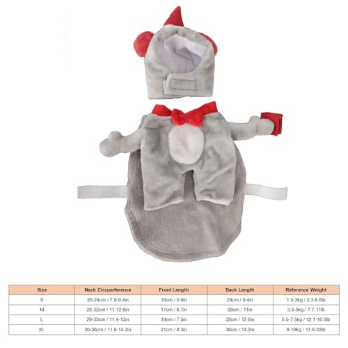 Traje Engraçado Adorável do Cão do Natal, Roupa Macia Respirável do Gato Roupas do Cosplay do Animal