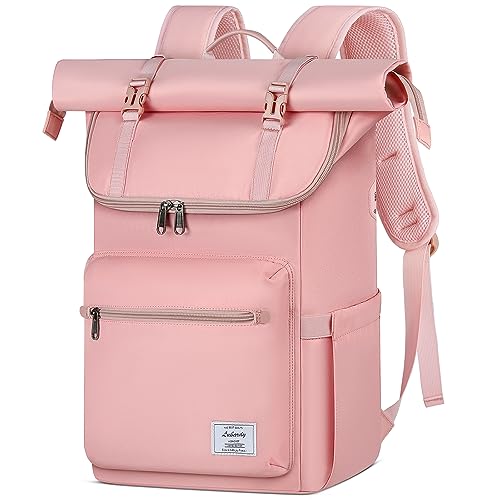 Lubardy Rolltop Rucksack Herren Damen Wasserdicht Rucksack Herren Laptop Rucksack 17,3 Zoll Schulrucksack Daypacks für Uni Arbeit Reisen Freizeit
