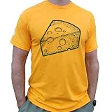 (Gold) Green Bay Football Wisconsin Cheese T-Shirt, Hand-Drawn, Printed in USA (Medium)
