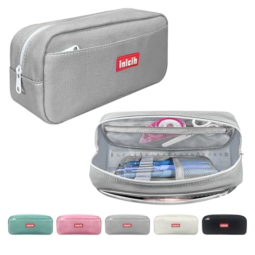 Image of Pencil Case Large Capacity pencil pouch cute pencil case stationery supplies pencil bags School Supplies for Student Teen Girs Boys (gray)