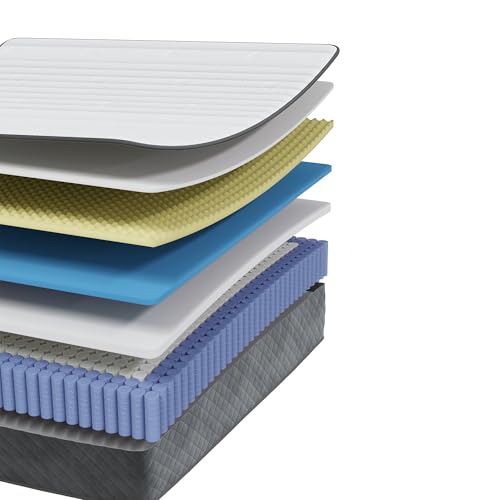 Image of Swbvs Queen Mattress 12 Inch, Hybrid Mattress Queen Size, Bed Matress in a Box, Pressure Relief & Fiberglass Free