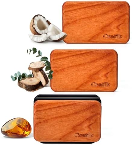Car Air Freshener - Wood Air Freshener - Car Odor Eliminator for Visor Clip-Variety Scent Refill, Vehicle Scent Diffuser for Cabin, Truck & SUV - Pack of 3 (Teak-Amber-Cabana)-CLIP INCLUDED