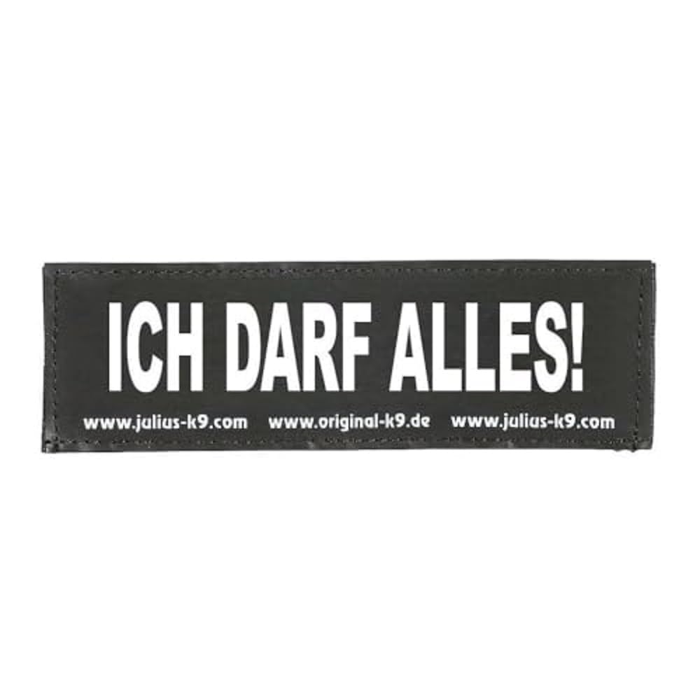 Interchangeable Patches, 1 pair, ICH DARF ALLES!, Size: Small, Black