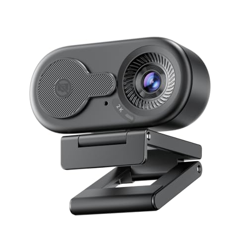 Image of EMEET C100 2K Webcam for PC, Built-in Mic, Rotating Privacy Cover, Portable Metal Clip, Computer Camera for Home Office, Meetings, Learning, Streaming, External Webcam for Desktop, Laptop, PC USB-A