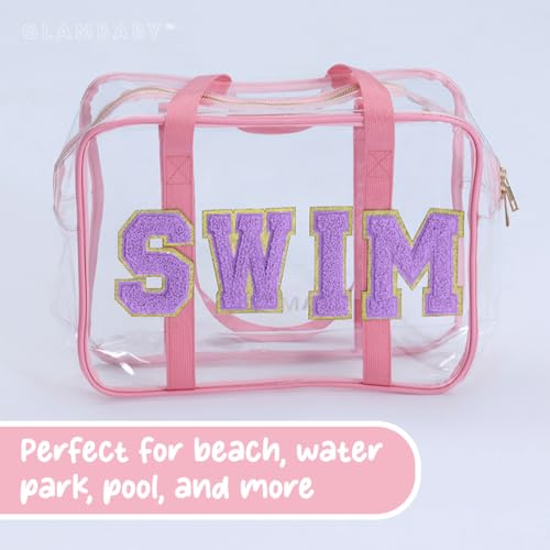 GlamBaby Swim Tote Water Resistant Body with Zipper Pool Bags - Lightweight Durable Travel Totes for Beach Toys Swimming Bags - Perfect for Pool Trip Tote Beach Bag Travel Tote Water Park Swim Bag4