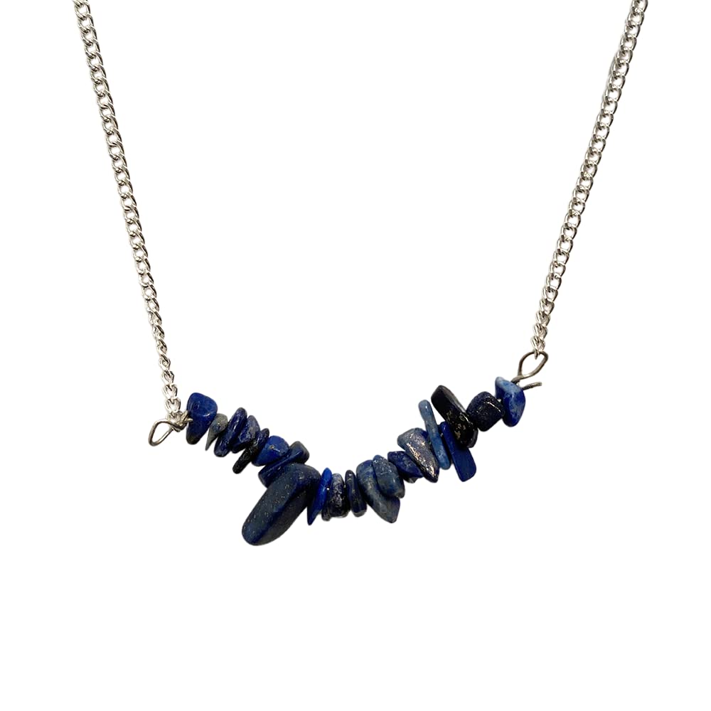VIE Silver Chain Chips Pendant, Lapis Lazuli