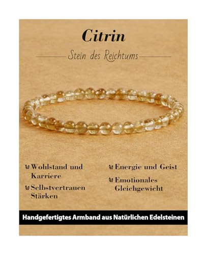 Landorilo Naturstein Perlen Heilstein Armband aus 4mm Runde Steinperlen, Yoga Armbänder für Damen Herren, Glücksarmband, Exquisite Geschenke, Ersatzperlen Inklusive(R 3A...