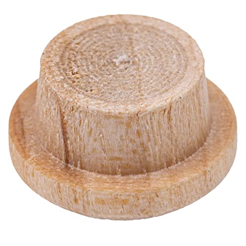 Image of Mushroom Birch Screw Hole Button Plugs | 1 /4 inch Diameter | Pack of 50 Approx. | Wood Turned End Grain Round Mushroom Head with Shoulders | UA-057-BW