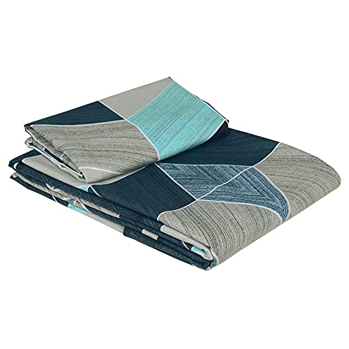 Image of Story@Home Spark Collection 210 TC Single Bedsheet with a Pillow Cover, Ivory and Navy Blue