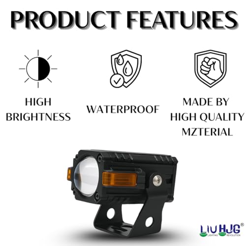 Image of LIU HJG S-83 80W Yellow /White LED Fog Light with Red Devil Eye | Universal for Bike & Car