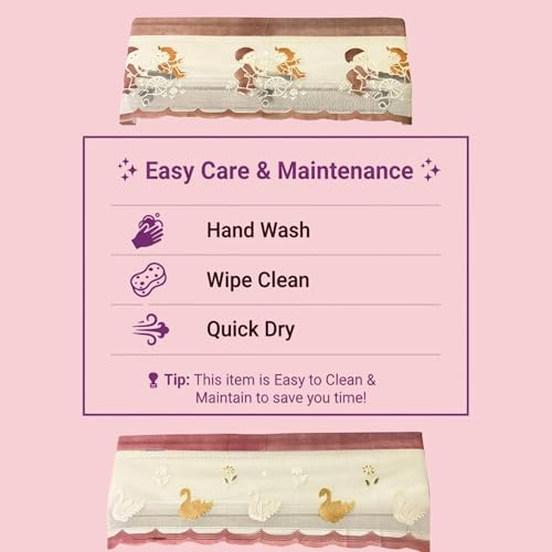 Image of Combo Cotton Net Split AC Cover Indoor Unit for 2 Ton Capacity AC, Premium Work Indoor AC Dust Protection Cover Designer Summer Ac Cover for 2 Ton Ac (38 X 15.35 X 7.8 inch, Peach & Brown)
