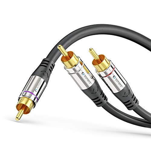 Sonero Kabel audio RCA Premium 1 x RCA męski na 2 x RCA męski 3,00 m pozłacane styki czarny