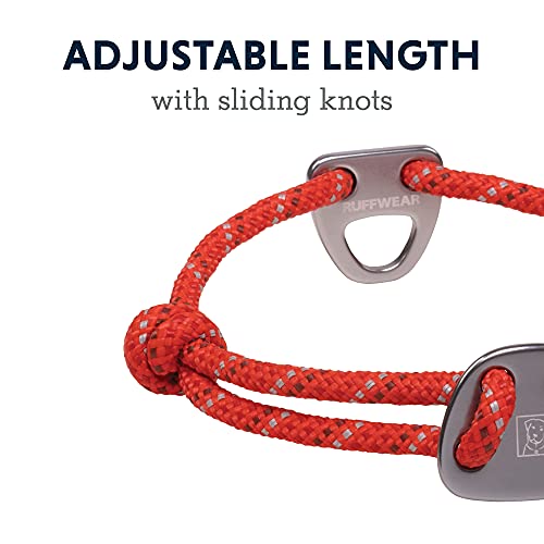 RUFFWEAR Knot-a-Collar, reflektierendes und verstellbares Hundehalsband mit Seil, 20'-26', Red Sumac