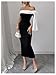 GORGLITTER Women's Bow Off The Shoulder Bodycon Maxi Dress Elegant Summer Prom Graduation Cocktail Party Long Dresses Black Medium