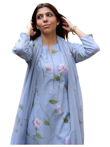 Image of ANNI Designer Viscose Printed Kurta for Women | Kurti Set Woman | Kurta with Pant & Dupatta | Straight Ethnic Suit | Indian Outfit Ladies Dress Stylish Traditional Clothing Office Party Fashion Look
