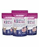 Pup Labs K9 Belly Bliss, All-Natural Gut Health for Dogs, Vet Approved Prebiotic for Dogs for Daily Digestive Support & Dog Constipation Relief, Topper for Dry & Wet Food, 3 Pack with 30 Scoops Each.