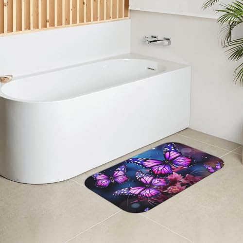 Tapis de sol de salle de bain à séchage rapide style papillon
