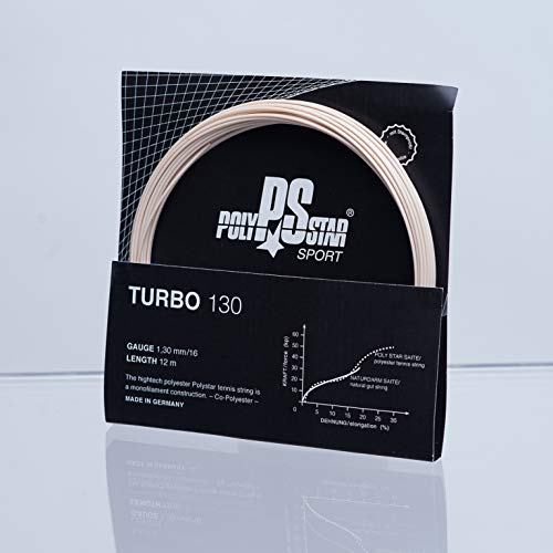 POLY STAR - Corde da tennis turbo da donna, uomo, ragazza, 12 m, 1,30 mm