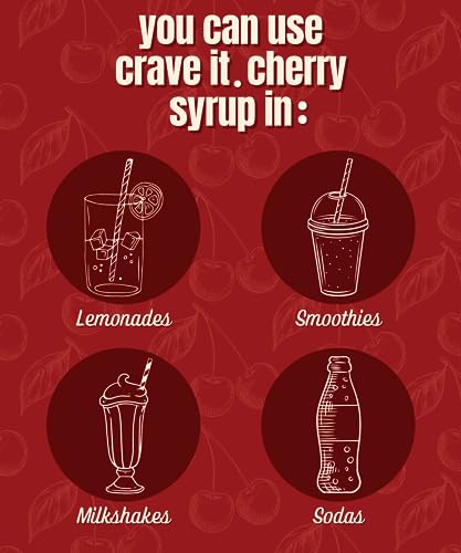 Crave It! Rich Cherry Flavoring Syrup, Add a Splash to Your Favorite Beverages – Soda, Coffee, Latte, Italian Soda, Lemonade. Create a Craveable Cherry Coke – 13 FL OZ / 1 Pack