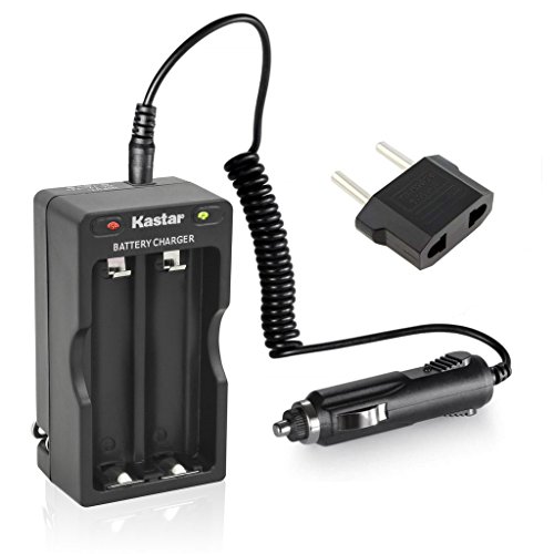 Kastar 18650 Intelligent Rapid Charger W Car Charger for LG HG2 HE2 HE4 HD2, Samsung 25R 26F 30Q, Panasonic NCR18650BE NCR18650B NCR18650PF, Sony VTC3 VTC4 VTC5, Sanyo High Drain 10A, 20A, 30A, 35A