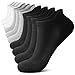 Produktbild FALARY Sneaker Socken Herren Damen Kurz Socken Baumwolle Atmungsaktive Sportsocken Laufsocken Outdoor Running Socken Schwarz ×4 + Weiß ×3 + Grau ×3,47-50,10 Paar