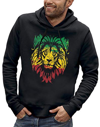 Sweat lion reggae vert jaune rouge parfait pour vos festivals de musique rasta
