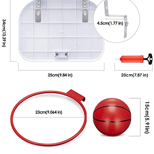 Indoor Mini Basketball Hoop Set For Kids, Small Over Door Play Basketball Hoop For Door Abs Backboard Metal Rim Goal Sport Party Activity Toys For Kids Adults Indoor (13.4X9.8'') #TOP2