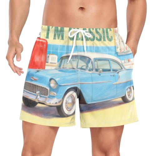 Bañador de secado rápido retro años 50 hombre ideal para tardes de piscina y playa