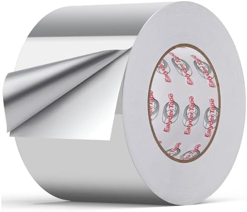 Alu-Klebeband 100mm x 59m Hitzebeständig Wasserdicht für Lüftung & Dämmung | Selbstklebendes Aluminiumband für HVAC, Rohre & Metallreparaturen. Temperaturbeständig, dauerhafte Abdi